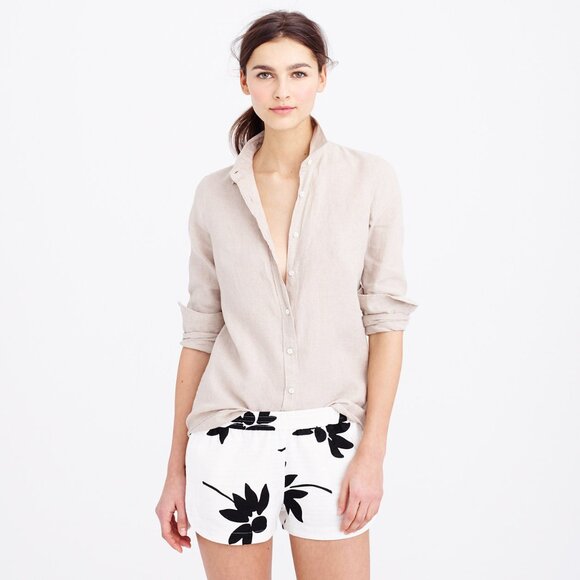 J. Crew perfect shirt in linen 2p pink - Picture 3 of 3